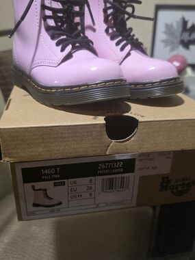 Toddler Girl Dr. Martens Pale Pink Patent Boots